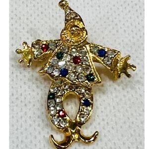 Swarovski Crystal Rhinestone Clown Swivel Hips Articulated Scatter Pin/Brooch